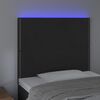 vidaXL LED Kopfteil Schwarz 80x5x118/128 cm Samt