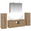 vidaXL Badezimmerm&ouml;bel-Set 6 pcs Artisan-Eiche Ingenieurholz und Glas