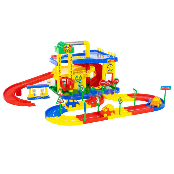 Polesie Wader 8-tlg. Parkgaragen-Set mit 3 Etagen 100x90x38 cm PP