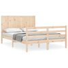 vidaXL Massivholzbett mit Kopfteil 120x200 cm