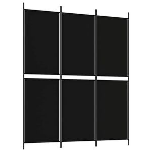 vidaXL 3-tlg. Paravent Schwarz 150x180 cm Stoff