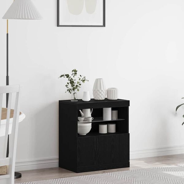 vidaXL Sideboard Schwarz 60 x 37 x 67 cm Holzwerkstoff