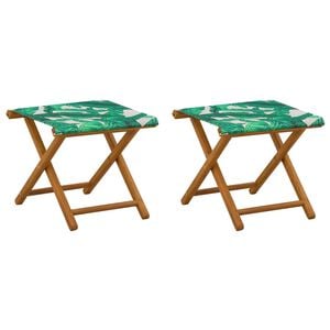 vidaXL Liegestuhl 2 pcs Massives Eukalyptus Holz Blattmuster