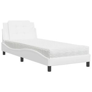 vidaXL Bett mit Matratze Zadar Wei&szlig; 80x200 cm Kunstleder