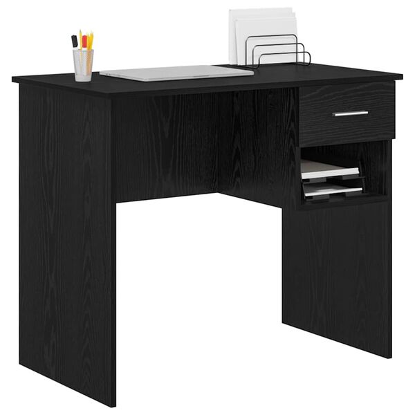 vidaXL Schreibtisch Schwarz Eichen-Optik 90 x 49 x 75 cm Holzwerkstoff