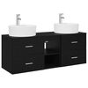 vidaXL Badezimmerschrank-Set 3 stk. Schwarz 49,5 x 44,5 x 65 cm