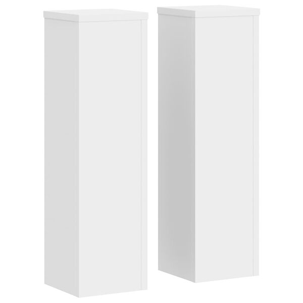 vidaXL Pflanzenst&auml;nder 2 Stk. Wei&szlig; 17x17x60 cm Holzwerkstoff