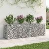 vidaXL Gabionen Hochbeet Silber 200 x 50 x 60 cm Verzinkter Stahl