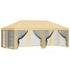 vidaXL Pavillon Dach mit Seitenw&auml;nden Creme 600,5 x 300,5 cm Polyester