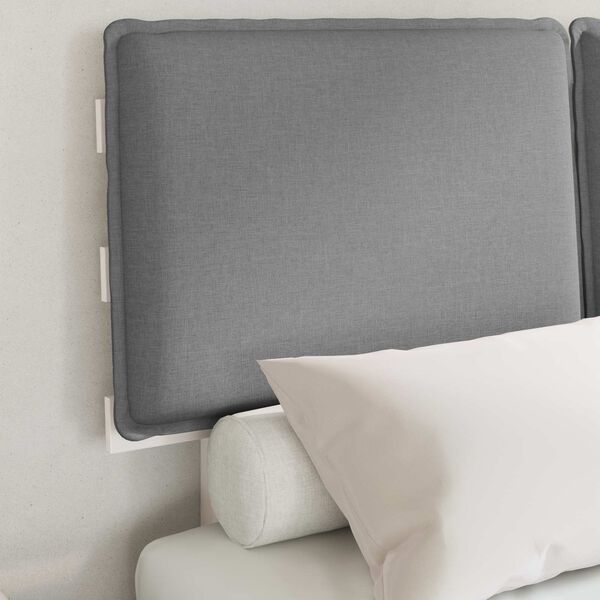 vidaXL Bettgestell mit gepolstertem Kopfteil Hellgrau 120 x 190 cm