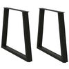 vidaXL Esstisch Beine V-Form 2 St&uuml;ck Schwarz 70x(72-73,3) cm Stahl