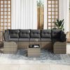 vidaXL Garten-Sofa-Set 8 pcs Grau Poly-Rattan und Stahl und Glas