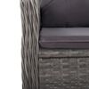 vidaXL 3-tlg. Garten-Essgruppe Poly Rattan und Glas Grau