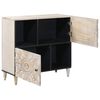 vidaXL Sideboard mit Speicher Wei&szlig; 80 x 33,5 x 75 cm Massivholz Mango