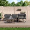 vidaXL 5-tlg. Garten-Lounge-Set mit Kissen Anthrazit Poly Rattan