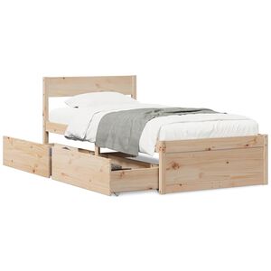 vidaXL Massivholzbett ohne Matratze 90x190 cm Kiefernholz