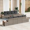 vidaXL Garten-Sofa-Set mit Kissen 9 pcs Grau Poly Rattan