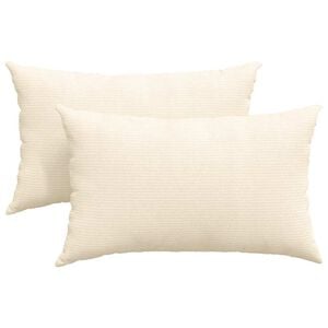 vidaXL Sofakissen 2 St&uuml;ck Creme 50 x 30 cm Cordstoff
