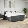 vidaXL Boxspringbett mit Matratze Dunkelgrau 200x200 cm Stoff