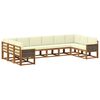 vidaXL Outdoor-Sofagarnitur 10 stk. Natur und Creme Massivholz Akazie