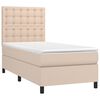 vidaXL Boxspringbett mit Matratze & LED Cappuccino-Braun 90x190cm