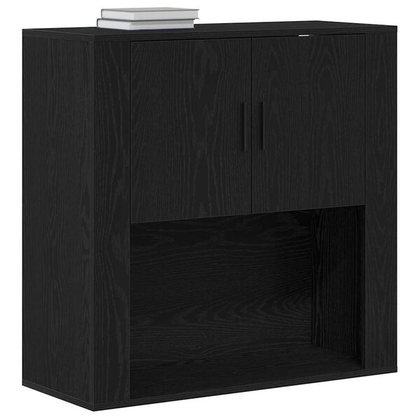 vidaXL Wandschrank Schwarz Eichen-Optik 80 x 33 x 80 cm Holzwerkstoff