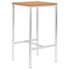vidaXL Bartisch 60x60x105 cm Massivholz Teak und Edelstahl
