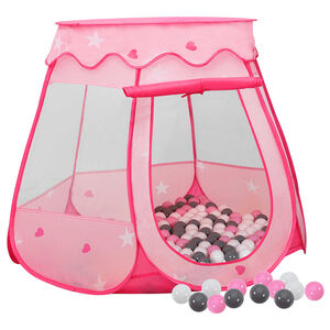 vidaXL Kinder-Spielzelt mit 250 B&auml;llen Rosa 102x102x82 cm