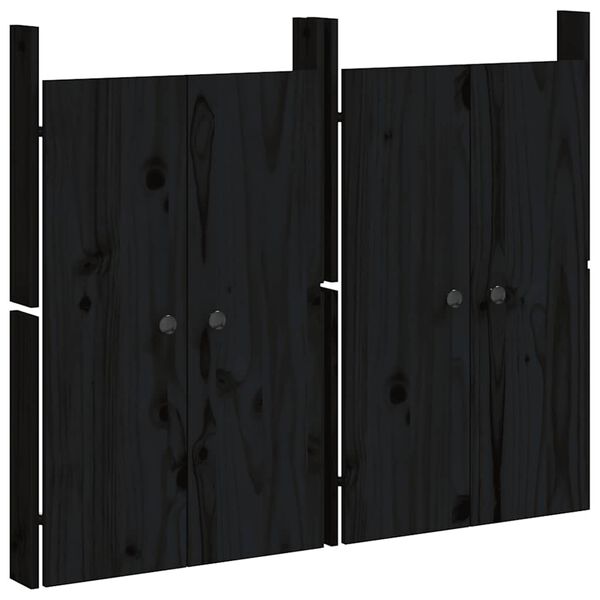 vidaXL T&uuml;ren f&uuml;r Outdoor-K&uuml;che MEPPEL 2 Stk. Schwarz 50x9x82 cm Kiefernholz