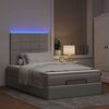 vidaXL Ottoman-Bett mit Matratze & LEDs Taupe 120x190 cm Stoff