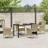vidaXL Garten Essgruppe mit Kissen 5 pcs Beige Poly-Rattan