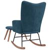 vidaXL Schaukelstuhl mit Hocker Blauer Samt