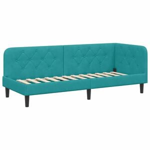 vidaXL Eckbettgestell T&uuml;rkis 80 x 200 cm Samt