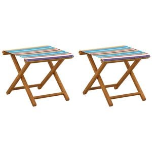 vidaXL Liegestuhl 2 pcs Massives Eukalyptus Holz Mehrfarbig