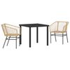 vidaXL Garten Essgruppe 3 stk. Braun Poly-Rattan