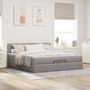 vidaXL Ottomane Bett mit Matratze & LEDs Taupe 180x200 cm Stoff