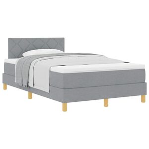 vidaXL Boxspringbett mit Matratze Hellgrau 120 x 190 cm Stoff