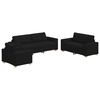 vidaXL Sofa 3 Stk. Schwarz Leinenmischgewebe