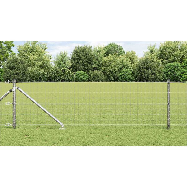 vidaXL Zaun mit Pfosten Silber 0,4 x 25 m Stahl