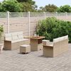 vidaXL Garten-Sofa-Set mit Kissen mit Speicher 9 pcs Beige und Creme