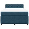 vidaXL Boxspringbett mit Matratze Blau 140x200 cm Samt