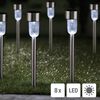HI Gartenleuchte LED Solar 8 Stk. Edelstahl