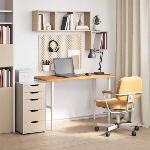 vidaXL Schreibtischplatte Hellbraun 120x50x2,5 cm Massivholz Eiche
