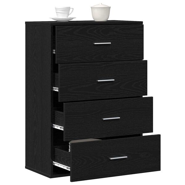 vidaXL Sideboard Schwarz Eichen-Optik 60 x 31 x 84 cm Holzwerkstoff