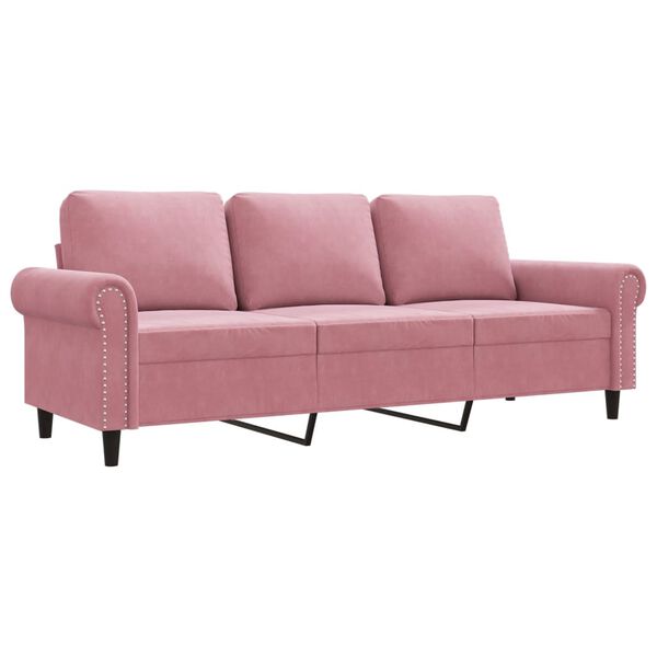 vidaXL 3-Sitzer-Sofa Rosa 180 cm Samt