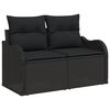 vidaXL Sofa Set mit Kissen mit Speicher 7 pcs Schwarz Poly-Rattan