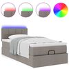 vidaXL Ottoman-Bett mit Matratze & LEDs Taupe 100x200 cm Stoff