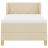vidaXL Boxspringbett mit Matratze mit Kopfteil Creme 90 x 190 cm Stoff