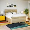 vidaXL Boxspringbett mit Matratze Creme 200x200 cm Stoff