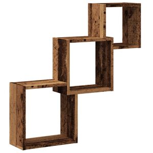vidaXL W&uuml;rfelregale Altholz-Optik 68x15x68 cm Holzwerkstoff